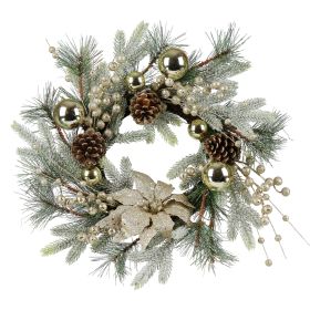 Christmas Wreath 20 Inch Christmas Door Decoration Garland With Warm Lights