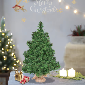 1 Pc 2 3 Feet Tabletop Unlit Christmas Tree In Burlap Base For Outdoor And Indoor