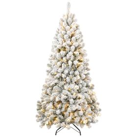 The 5-foot Pre-installed Flocked Christmas Tree Comes With 498 Memory Line Tips And Is Illuminated By 200 Warm Incandescent Lights