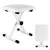 5 Core Keyboard Bench X Style Piano Stool Thick Padded Seat 16.3 to 19.6 inch Adjustable Keyboards Chair White - KBB 02 WH