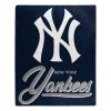 Yankees OFFICIAL MLB "Signature" Raschel Throw Blanket; 50" x 60"