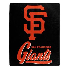 SF Giants OFFICIAL MLB "Signature" Raschel Throw Blanket; 50" x 60"