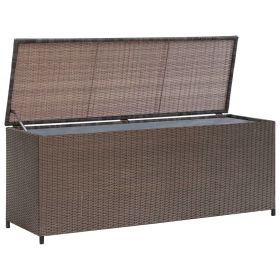 Patio Storage Box Brown 47.2"x19.7"x23.6" Poly Rattan