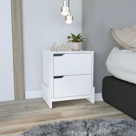 Luss Nightstand, Bedside Table with 2-Drawers