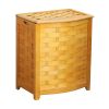 Oceanstar Natural Finished Bowed Front Veneer Laundry Wood Hamper with Interior Bag BHV0100N