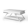 Contemporary Style White 1pc Coffee Table Lift Top Design High Gloss Finish Chrome Frame Living Room Furniture