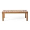 Teak Acacia Wood Loveseat and Coffee Table Set with Cream Cushions