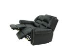 Plush Relax 1pc Manual Motion Loveseat Black Color Bonded Leather 2-Seat Couch Armrest Cushion Seating Living Room Furniture