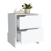 Luss Nightstand, Bedside Table with 2-Drawers