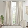 Cotton Printed Curtain Panel with Chenille Stripe and Lining(Only 1 Pc Panel)