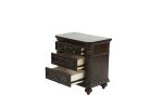 Traditional Antique Walnut 1pc Nightstand Bedroom Furniture Cherry Veneer 2-Drawers Hanging Pull Bedside Table