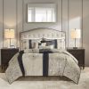 7 Piece Jacquard Comforter Set with Throw Pillows