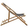 Deck Chair Bamboo and Canvas Dark Gray