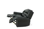 Plush Relax 1pc Manual Motion Loveseat Black Color Bonded Leather 2-Seat Couch Armrest Cushion Seating Living Room Furniture