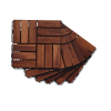 Acacia Wood Interlocking Deck Tiles Checker Pattern, 20 PCS 12" x 12" Square Acacia Hardwood Outdoor Flooring for Patio, Bancony, Pool Side,...