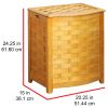 Oceanstar Natural Finished Bowed Front Veneer Laundry Wood Hamper with Interior Bag BHV0100N