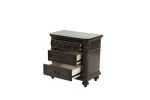 Traditional Antique Walnut 1pc Nightstand Bedroom Furniture Cherry Veneer 2-Drawers Hanging Pull Bedside Table