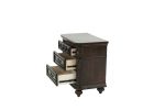 Traditional Antique Walnut 1pc Nightstand Bedroom Furniture Cherry Veneer 2-Drawers Hanging Pull Bedside Table