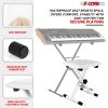 5 Core Keyboard Bench X Style Piano Stool Thick Padded Seat 16.3 to 19.6 inch Adjustable Keyboards Chair White - KBB 02 WH