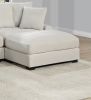 Living Room Furniture 1pc Ottoman Beige Color Corduroy Soft Cushion Cocktail Ottoman Wood Legs