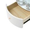 Modern Round Coffee Table with 2 large Drawers Storage Accent Table(31.5'')