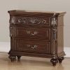 Traditional Antique Walnut 1pc Nightstand Bedroom Furniture Cherry Veneer 2-Drawers Hanging Pull Bedside Table