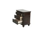 Traditional Antique Walnut 1pc Nightstand Bedroom Furniture Cherry Veneer 2-Drawers Hanging Pull Bedside Table