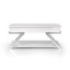 Contemporary Style White 1pc Coffee Table Lift Top Design High Gloss Finish Chrome Frame Living Room Furniture