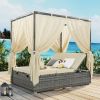 [Not allowed to sell to Wayfair]Adjustable Sun Bed With Curtain; High Comfort; With 3 Colors