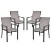 MEOOEM Patio Dining Chairs 2PCS Outdoor Metal Textilene Outdoor Dining Chairs; Durable for Lawn Garden Backyard Pool All Weather