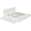 King Size Wooden Platform Bed with Four Storage Drawers and Support Legs