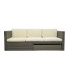 Patio Furniture Sets;  5-Piece Patio Wicker Sofa with Adustable Backrest;  Cushions;  Ottomans and Lift Top Coffee Table