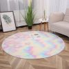 1pc, Tie-Dye Plush PV Velvet Area Rug, 62.99", American Style Round Rug, Floor Decor