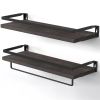 Bathroom Shelf with Towel Bar Set of 2