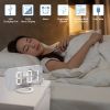 Digital LED Alarm Clock Mirror 2 USB Charger Ports Night Light LED Table Clock Snooze Function Adjustable Brightness Desk Clocks