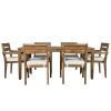 [Not allowed to sell to Wayfair] Acacia Wood Outdoor Dining Table And Chairs Suitable For Patio; Balcony Or Backyard