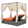 [Not allowed to sell to Wayfair]Adjustable Sun Bed With Curtain; High Comfort; With 3 Colors