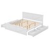 King Size Wooden Platform Bed with Four Storage Drawers and Support Legs