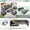 Patio Furniture Sets;  5-Piece Patio Wicker Sofa with Adustable Backrest;  Cushions;  Ottomans and Lift Top Coffee Table