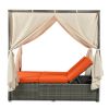 [Not allowed to sell to Wayfair]Adjustable Sun Bed With Curtain; High Comfort; With 3 Colors