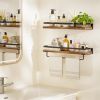 Bathroom Shelf with Towel Bar Set of 2