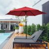 10 Feet Outdoor Patio Umbrella with Tilt Adjustment and Crank