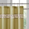 Faux Silk Embroidered Floral Shower Curtain