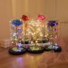 1pc Roses Gifts Artificial Flower Rainbow Rose Light Up In A Dome Gift For Mom Sister Wife Women Birthday Valentines Mother's Day Christmas Engagement