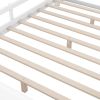 Wood Full Size Platform Bed with Built-in LED Light, Storage Headboard and Guardrail