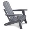 3 PCS Folding Adirondack Sets,2 Resin Adirondack and Side Table