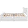 King Size Wooden Platform Bed with Four Storage Drawers and Support Legs