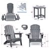 3 PCS Folding Adirondack Sets,2 Resin Adirondack and Side Table