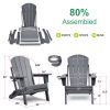 Folding Adirondack Chair Weather Resistant, Outdoor HDPE Lawn Chair