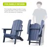 Folding Adirondack Chair Weather Resistant, Outdoor HDPE Lawn Chair